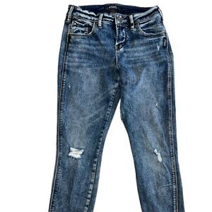 Silver skinny jeans size W26/L27